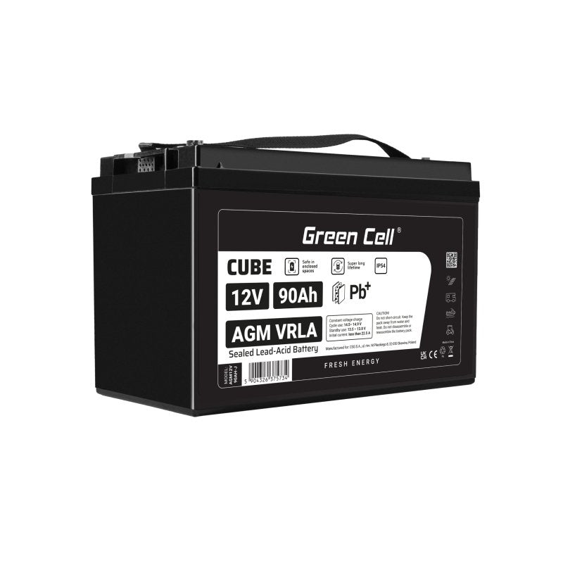 EAN 5904326375734 - Green Cell AGM12V90AH-J batería para sistema ups Sealed Lead Acid (VRLA) 12 V 90 Ah imagen 1
