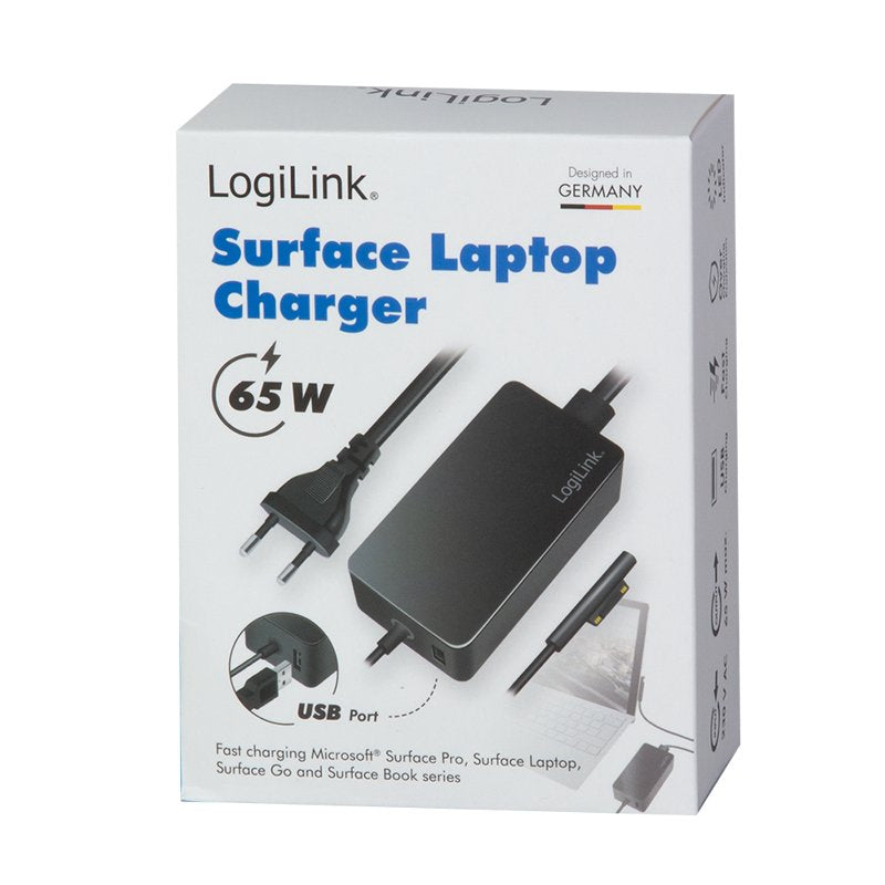 Cargador Portatil 65w 1 Puert. Usb + Especial Y Compatible Con Microsoft Surface Cable De 1.50m Logilink