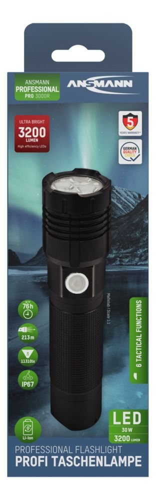 Linterna Ansmann Pro 3000r Metal, 3x10w Led 1600-0445