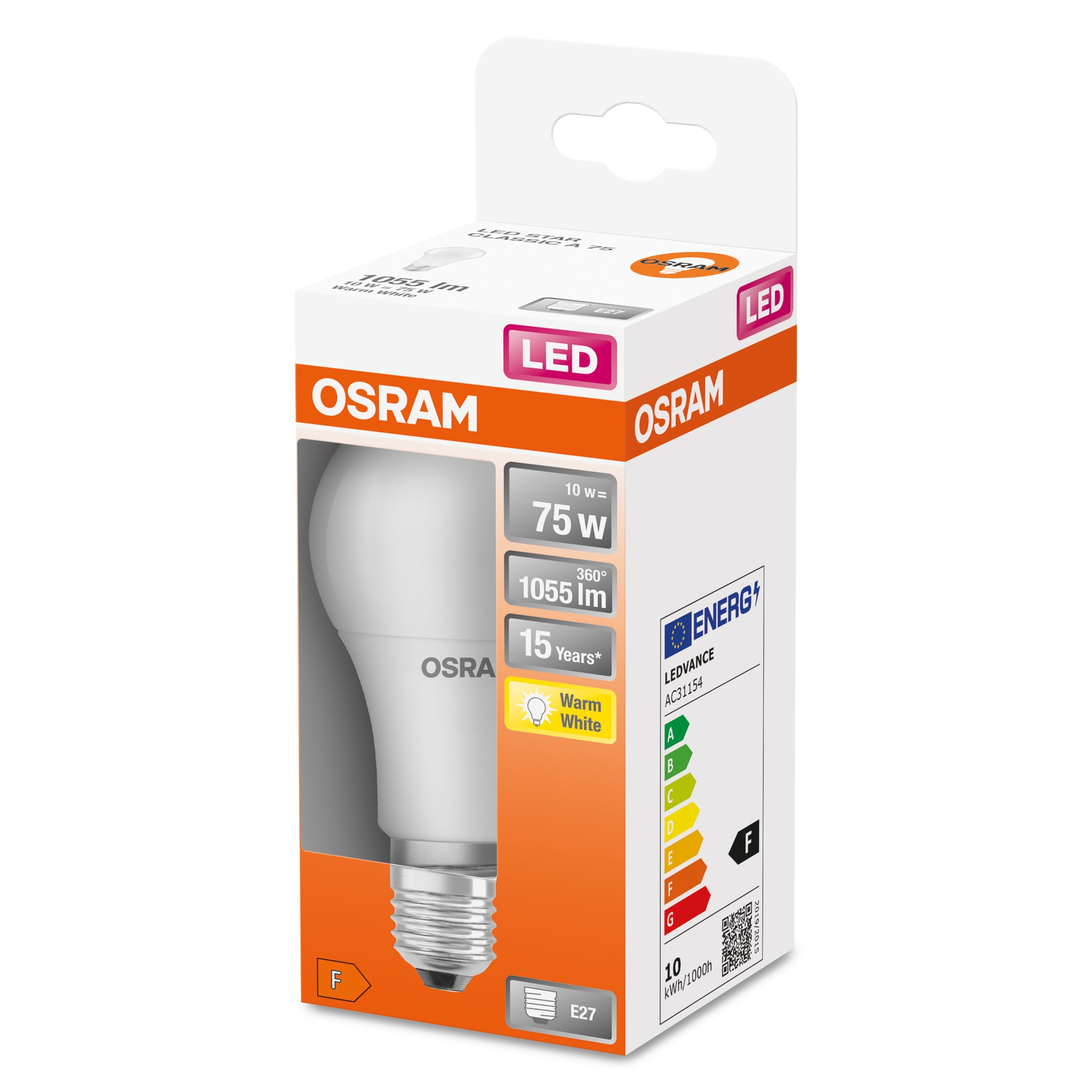 EAN 4058075122529 - Osram STAR lámpara LED Blanco cálido 2700 K 10,5 W E27 F imagen 5