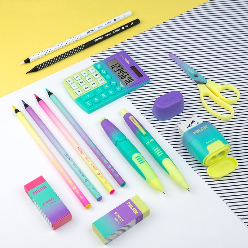 Pack De 3 Unidades Caja 6 Lápices De Colores Mina Gruesa Sunset Milan.