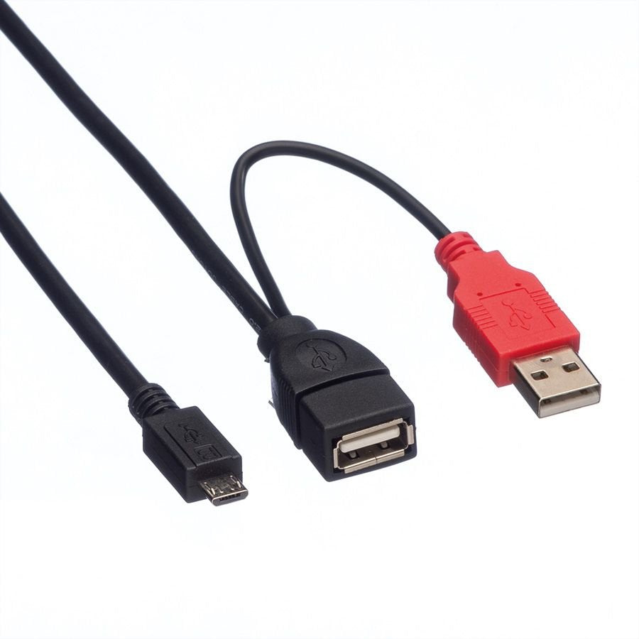 Roline Usb 2.0 Y-Cable 2x Typ A St Bu - Micro B St 1m
