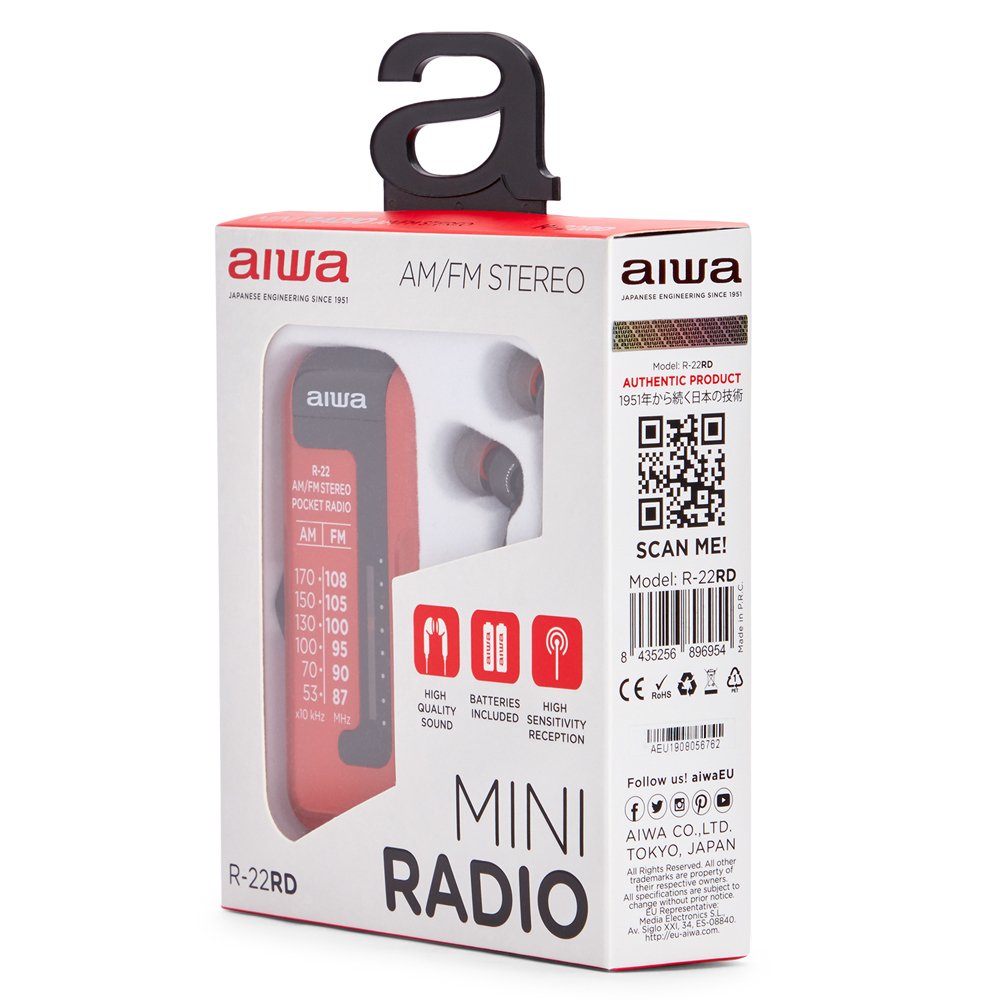 EAN 8435256896954 - Aiwa R-22RD radio Personal Analógica Rojo imagen 7