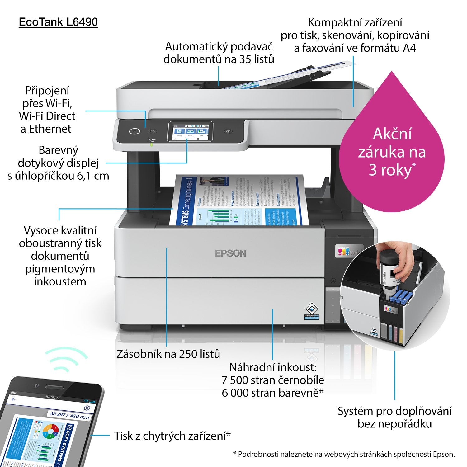 EAN 8715946689241 - Epson EcoTank L6490 Inyección de tinta A4 4800 x 1200 DPI 37 ppm Wifi imagen 4