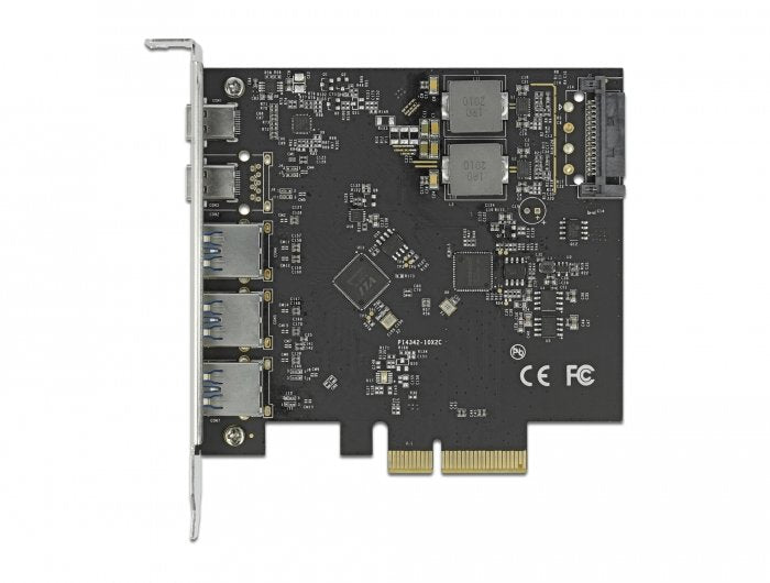 Delock Tarjeta Pci Express X4 A 2 X Usb Tipo-C + 3 X Usb Typ-A