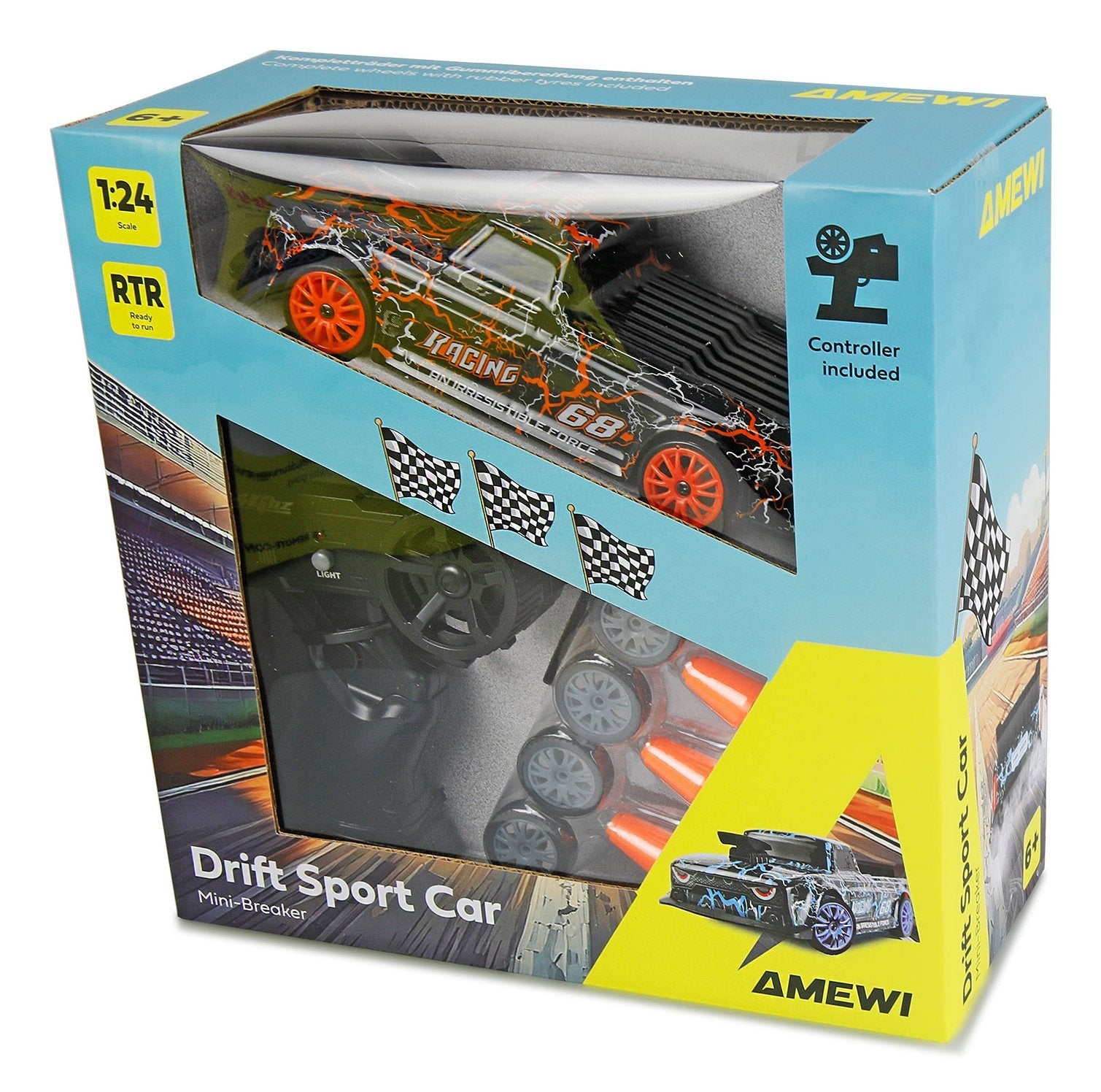 Amewi Drift Sport Car Mini-Breaker 4wd 1:24 Rtr Naranja 6+