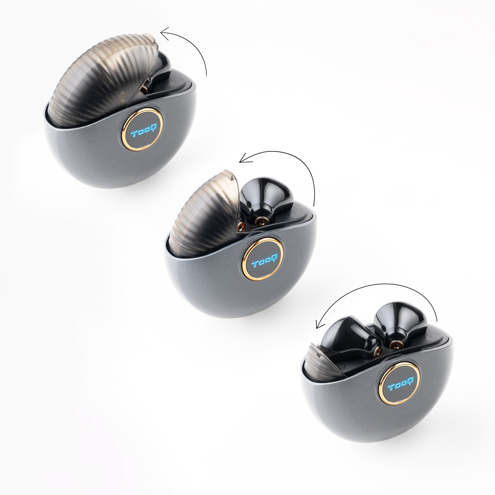 EAN 8433281014305 - TooQ Snail Inalámbrico Dentro de oído Llamadas/Música Negro, Gris imagen 2