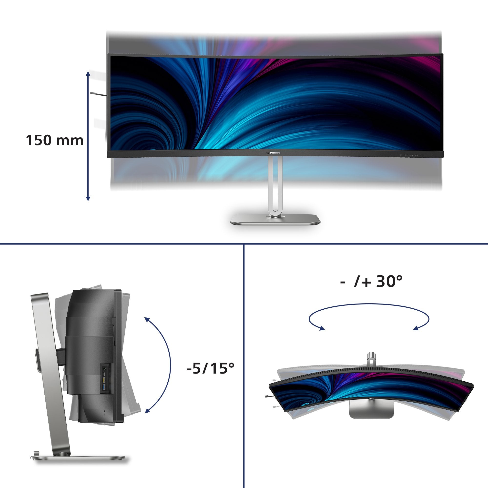 EAN 8721038006551 - Philips 5000 series 49B2U5900C/00 pantalla para PC 124 cm (48.8") 5120 x 1440 Pixeles Dual QHD LCD Negro imagen 3