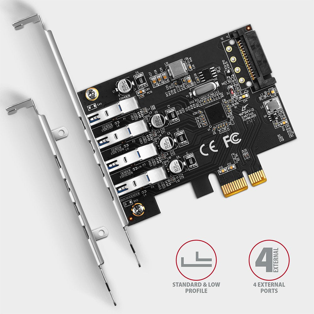 Tarjeta Axagon Pceu-43rs Pcie X1 A 4 Usb 3.0