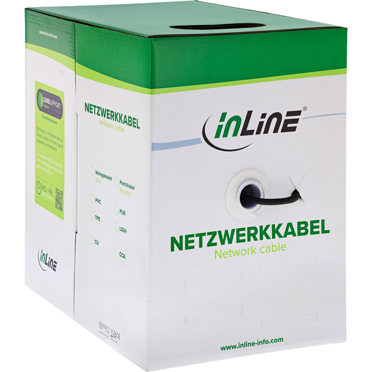Cable De Red Inline Sf/Utp Cat.5e Awg26 Cca Pvc Negro 100m