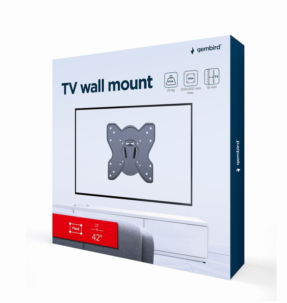 Soporte De Pared Gembird Wm-42f-03 Para Tv (Fijo), 23-42, Hasta 25kg
