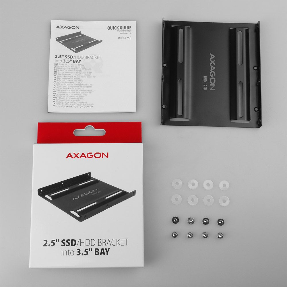 Axagon Rhd-125b, Marco De Metal Para 1x 2.5 "Hdd / Ssd Hasta 3.5" Posición, Negro