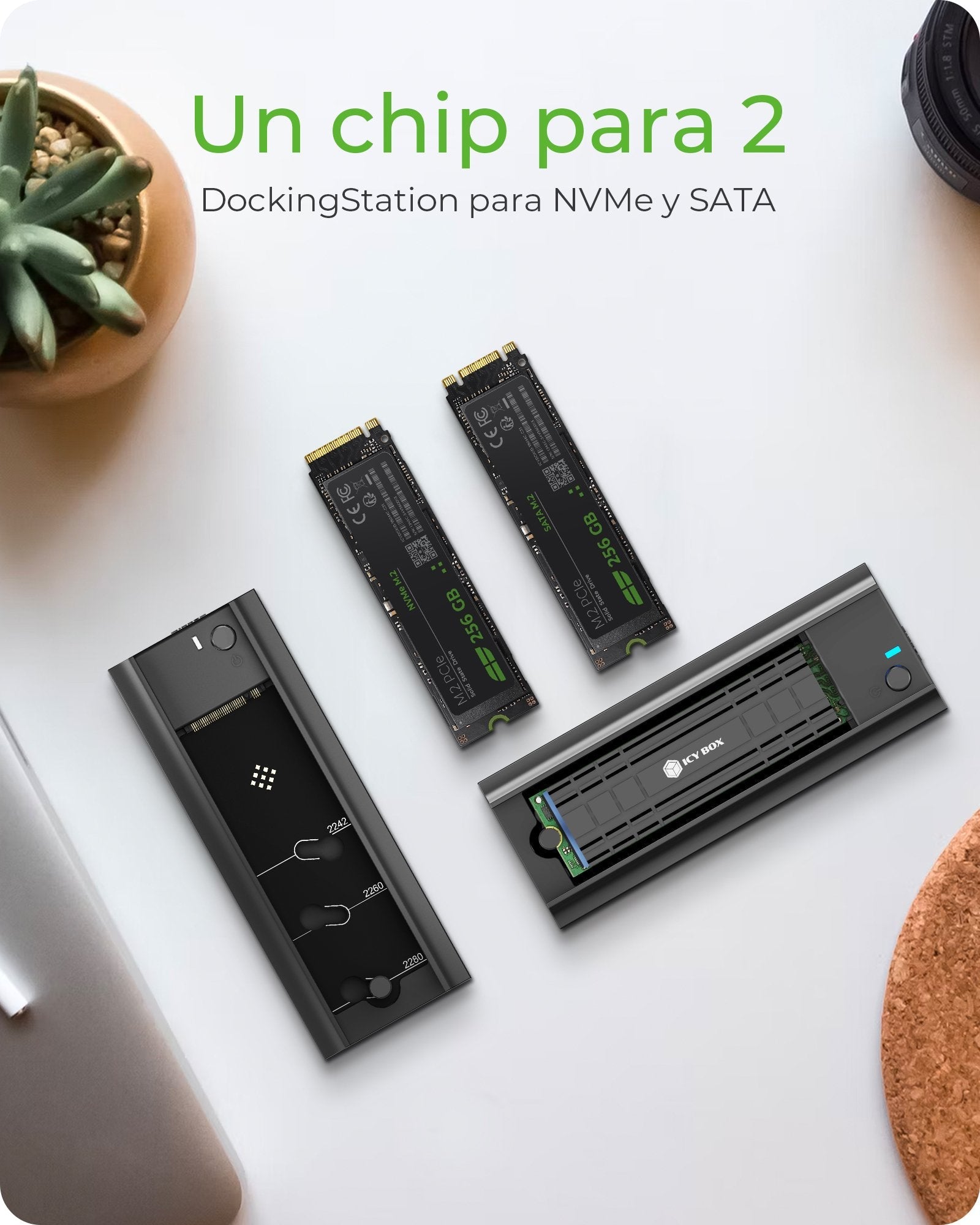 Icybox Ib-180mc-C31 M.2 Nvme And Sata Ssd Docking Usb 3.2 Gen2