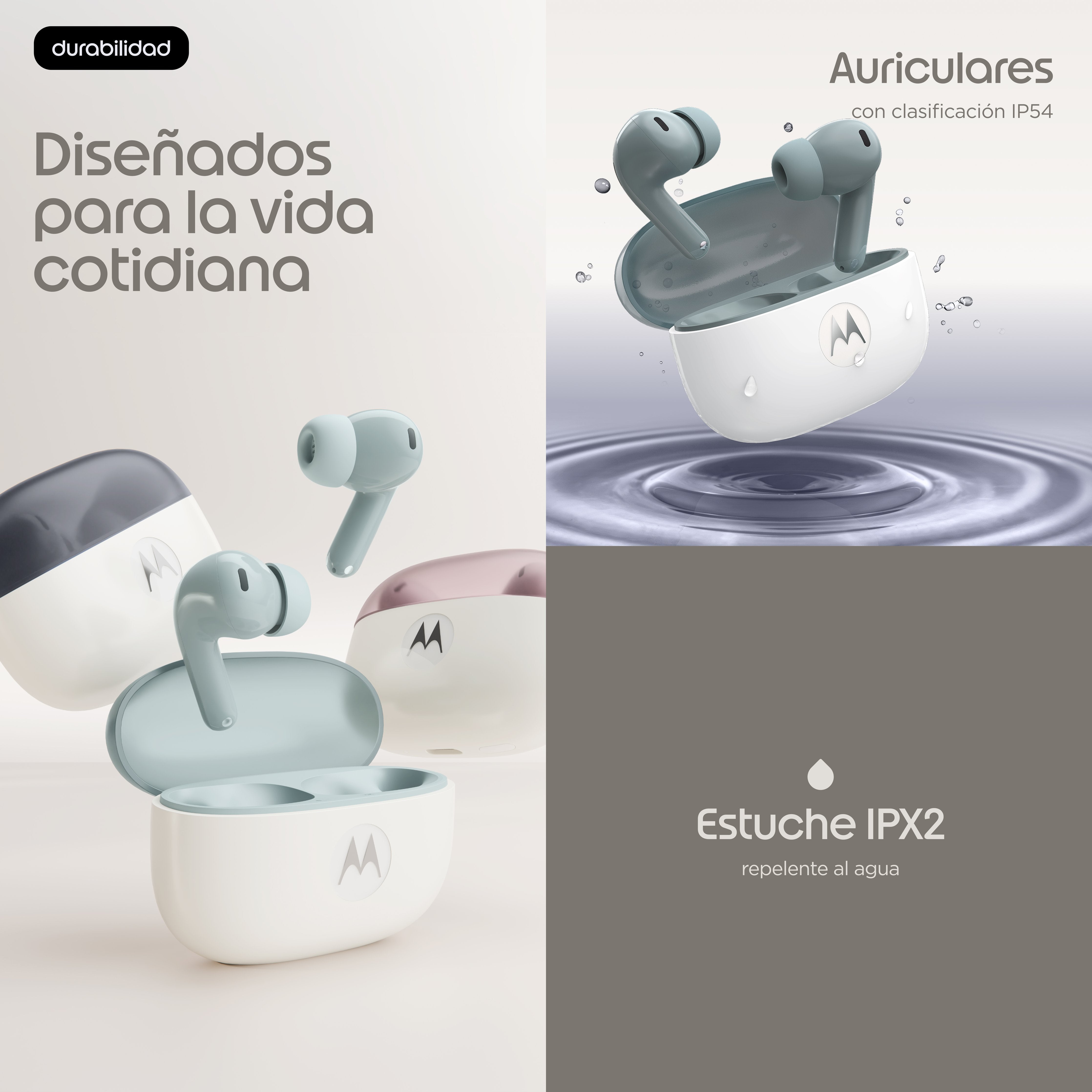 Auriculares Moto Buds 2 Gray Mist