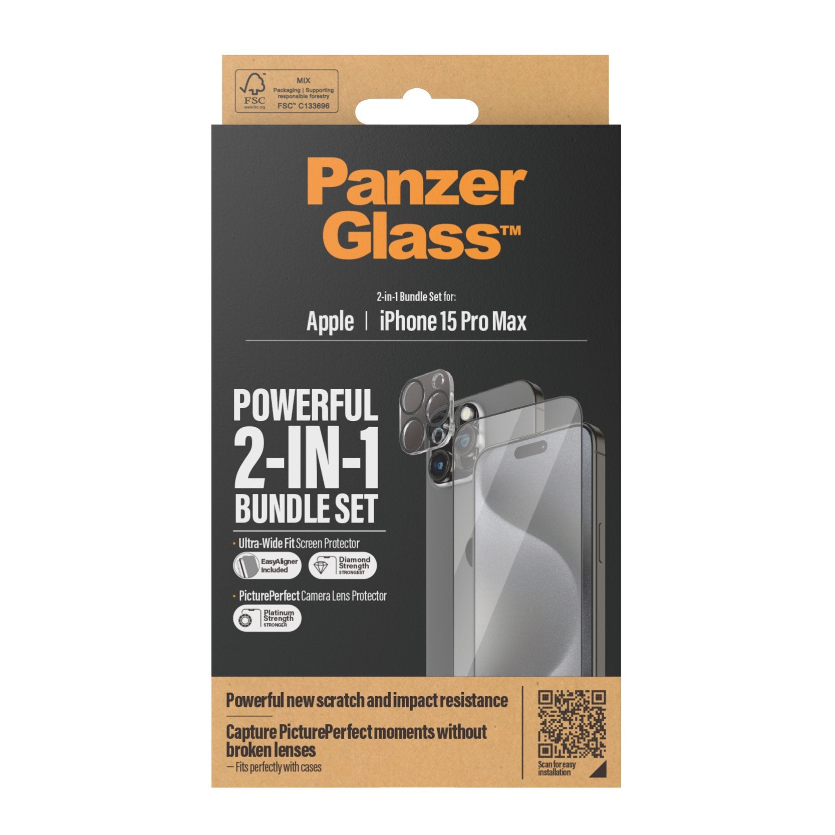 EAN 5711724930270 - PanzerGlass ® 2-in-1 Bundle iPhone 15 Pro Max | Ultra-Wide Fit w. EasyAligner Protector de pantalla Apple imagen 3