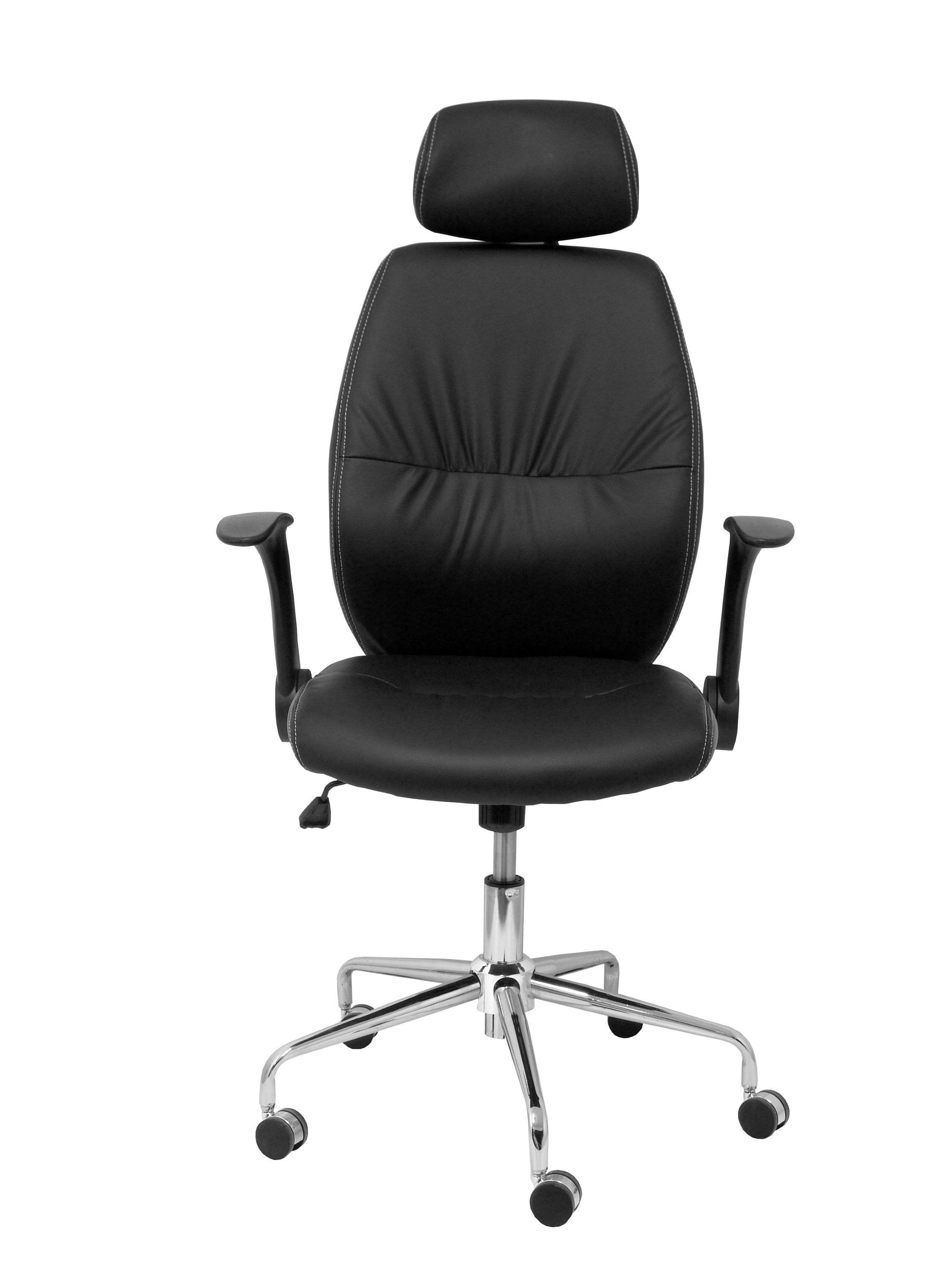 Silla Huelves Similpiel Negro Con Cabecero