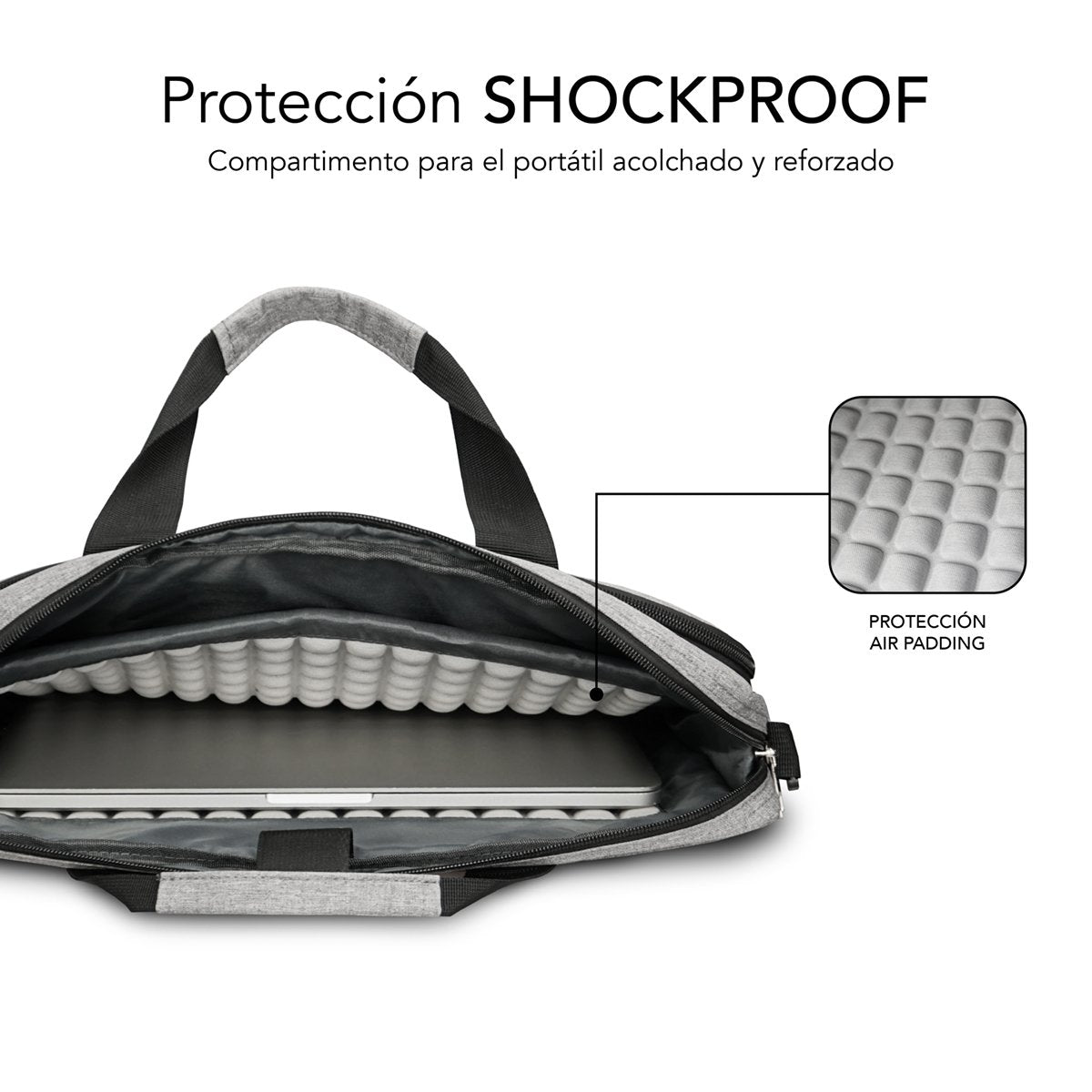 EAN 8436586741624 - SUBBLIM SUB-LB-4APLB10 maletines para portátil 39,6 cm (15.6") Maletín Toploader Gris imagen 3