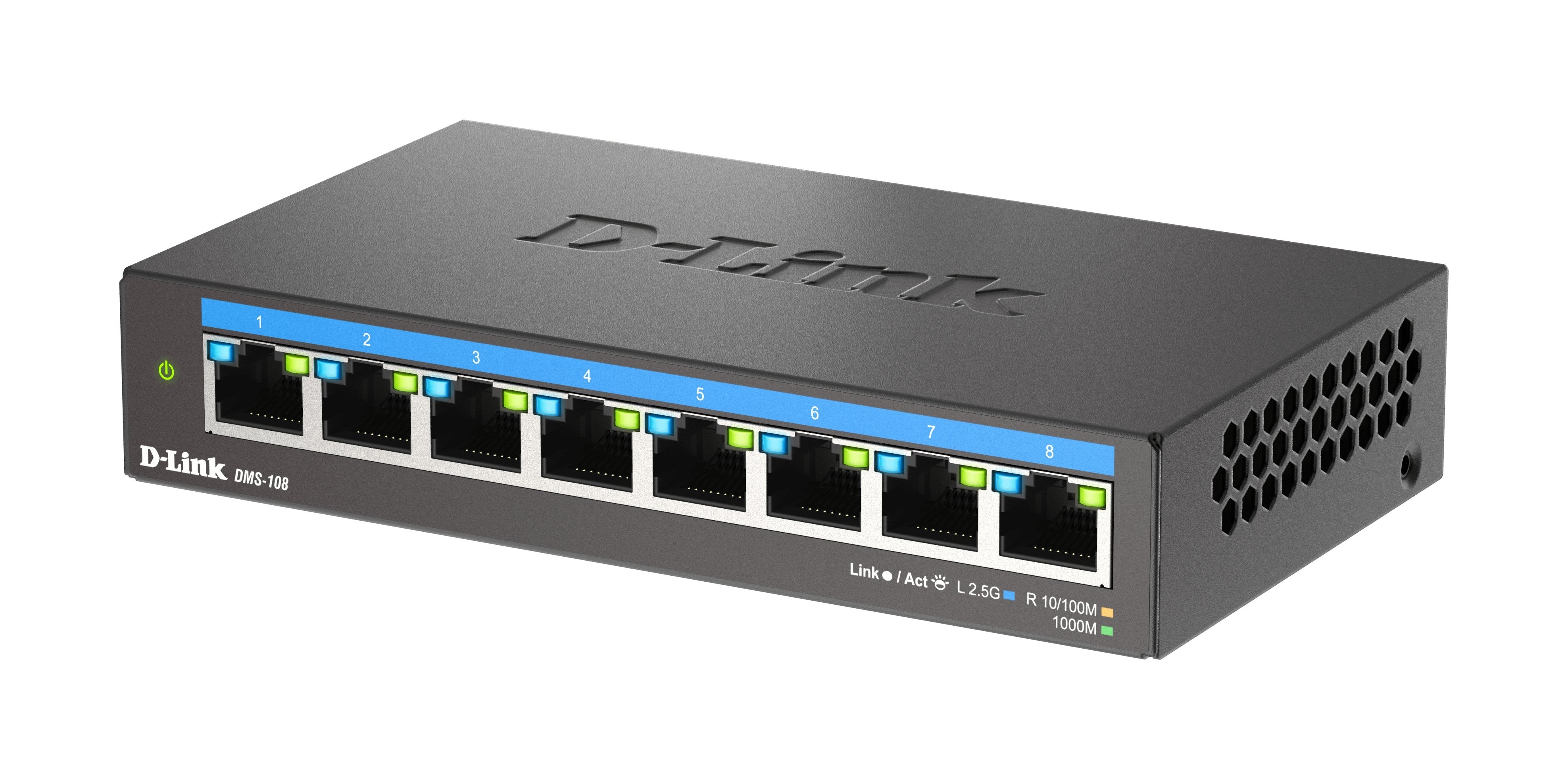 EAN 0790069469459 - D-Link DMS-108 No administrado L2 2.5G Ethernet (100/1000/2500) Negro imagen 3