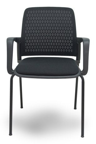 Piqueras Y Crespo Forol Pack 4 Sillas Opti519 Respaldo Malla Negra Asiento Tela Negra
