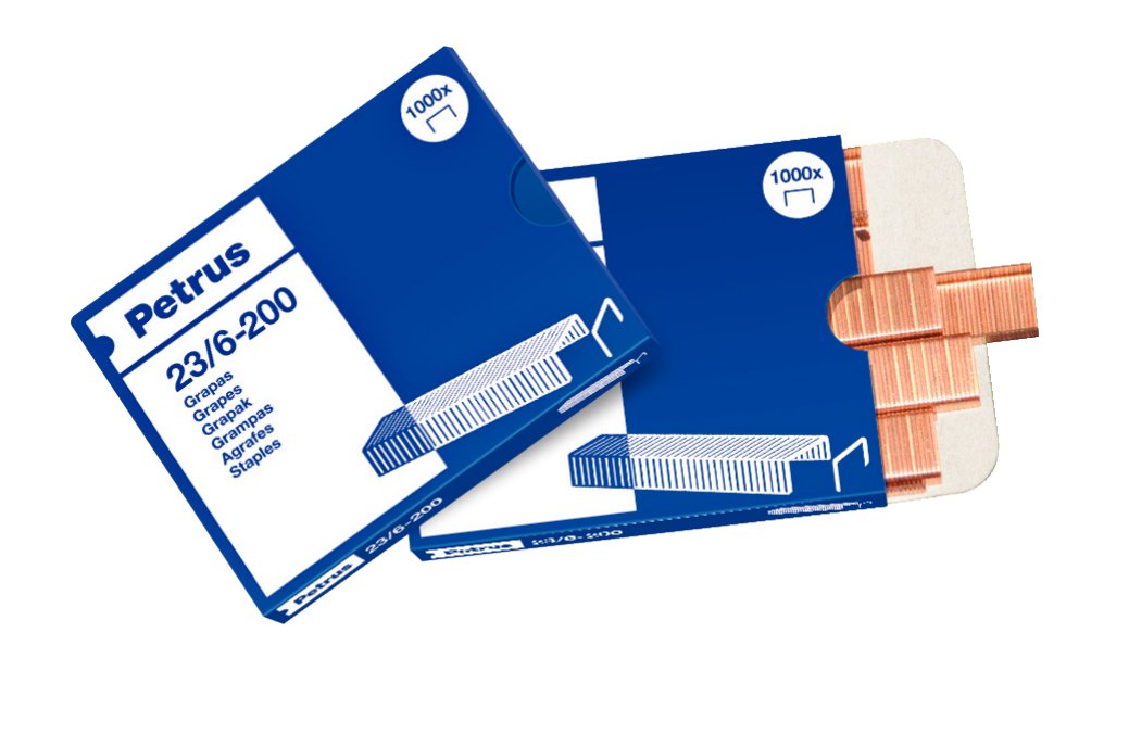 Grapas Cobreadas 23/6 200 Caja 1000 Unidades Petrus Esselte