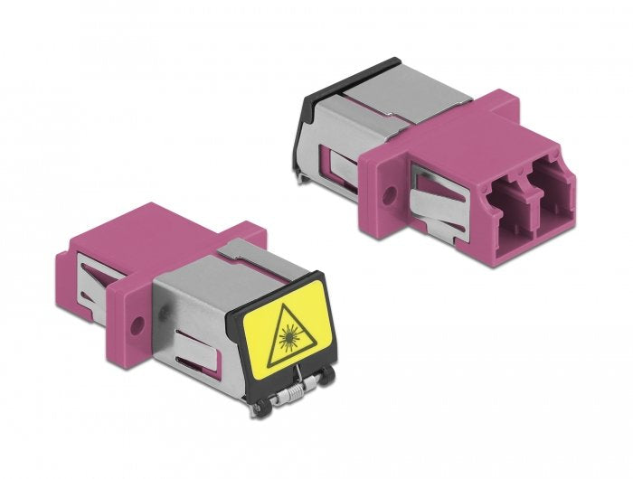Lwl Kupplung Mit Laserschutzklappe Lc Duplex Buchse Zu Lc Duplex Buchse Multimode Violett