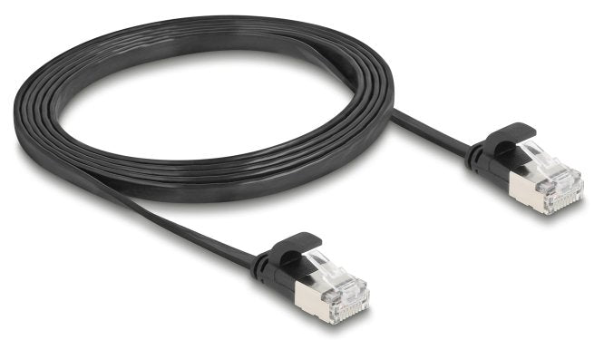 Delock Rj45 Flachband Cable De Red Macho A Macho Cat.6a U/Ftp 1,5 M Negro