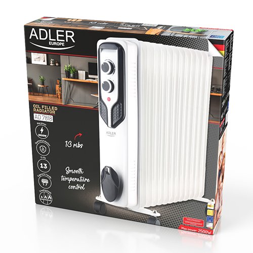 Radiador Adler Ad 7818 2500 W De Aceite Eléctrico Blanco