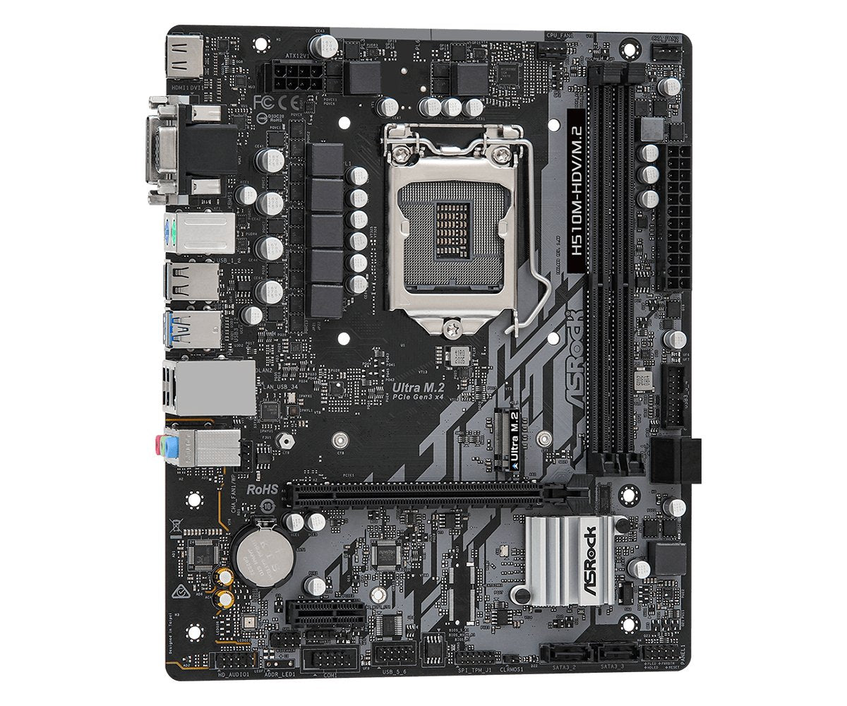Placa Base Asrock Intel 1200 H510m-Hdv/M.2 M-Atx, 2xd4 3200, Usb3.2, Sata3