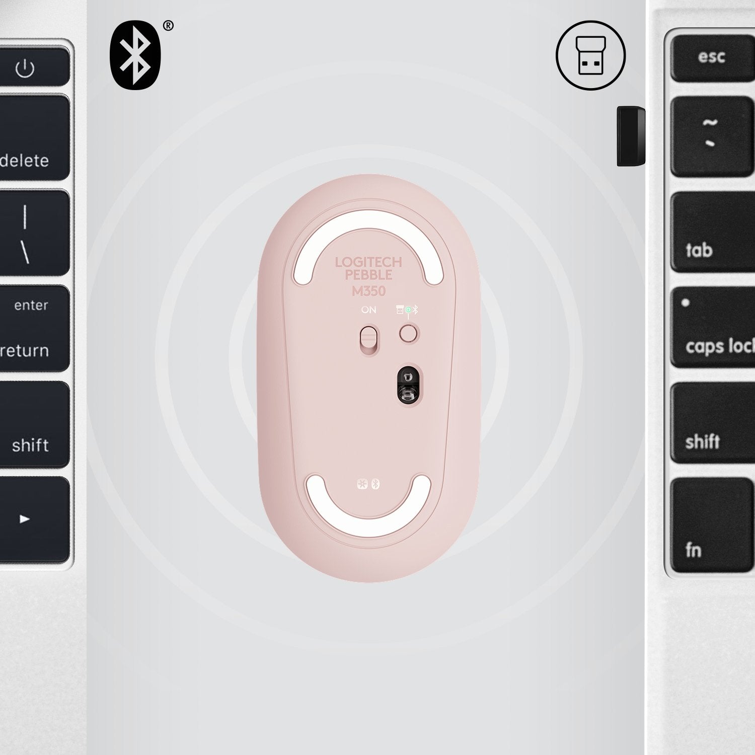 Ratón Inalámbrico Logitech Pebble M350 Rosa 910-005717
