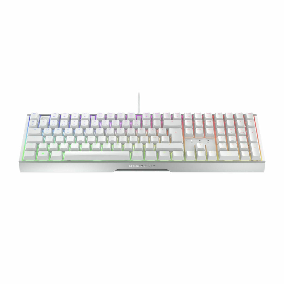 Cherry Xtrfy Mx 3.1, Teclado Gaming Blanco/Plateado, Disposición De, Cherry Mx2a Red G80-3890ljade-0