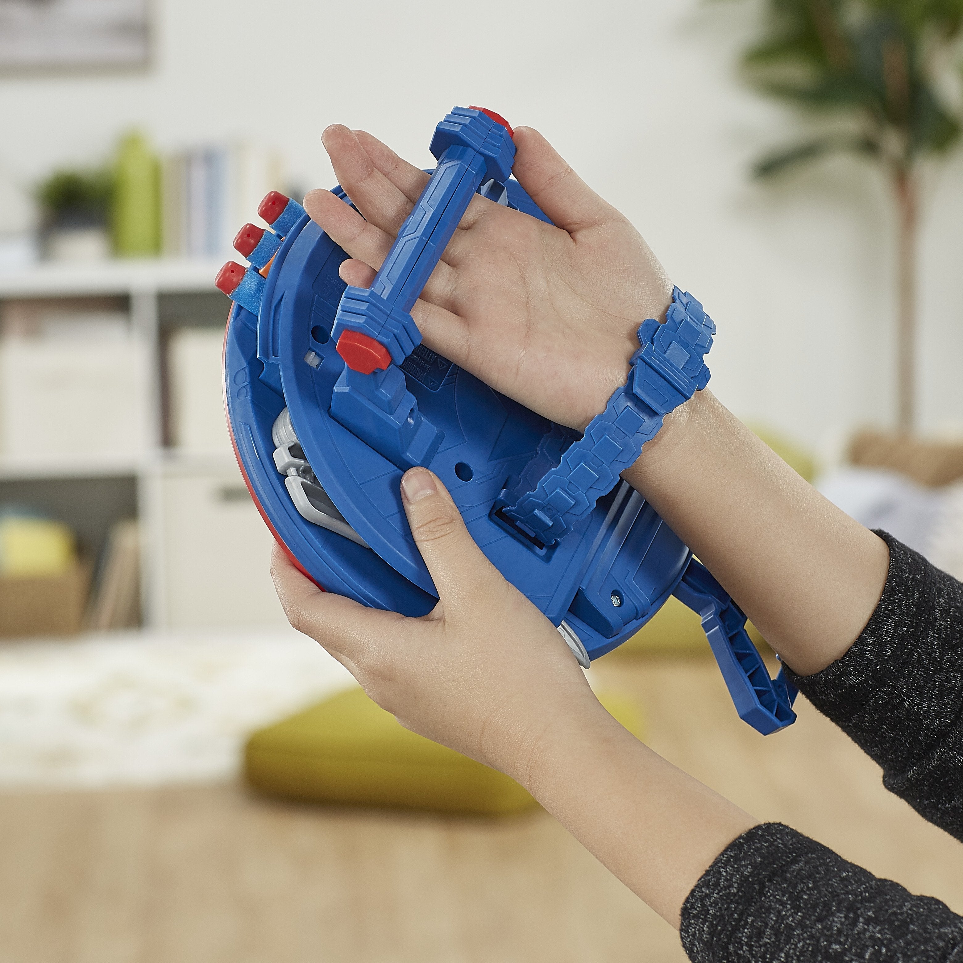 Lanzador Hasbro Nerf Marvel Mech Strike Mechasaurs Capitán América Con Redwing
