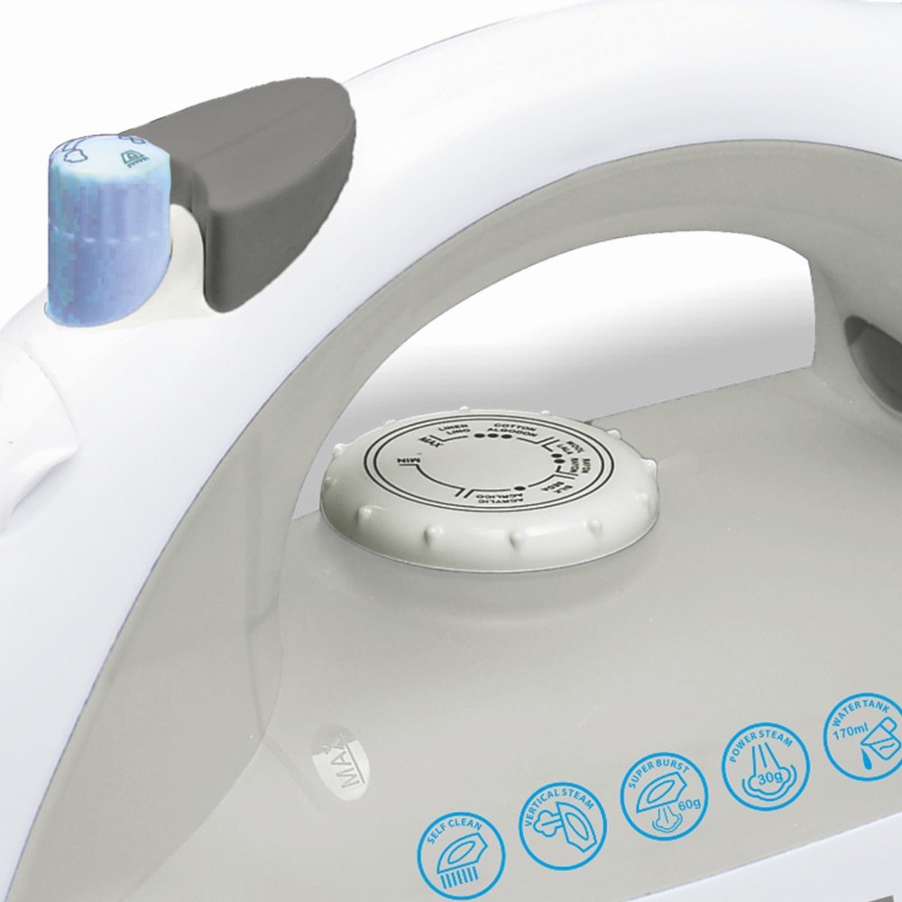 EAN 5608475006173 - Haeger Ocean Burst 2000 Plancha vapor-seco Suela de acero inoxidable 2000 W Blanco imagen 3