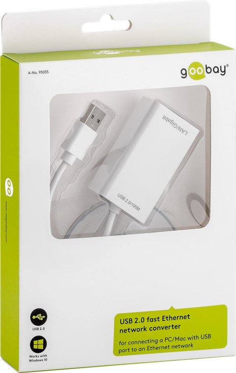 Goobay 95035 Adaptador De Cable Rj-45 Usb Blanco