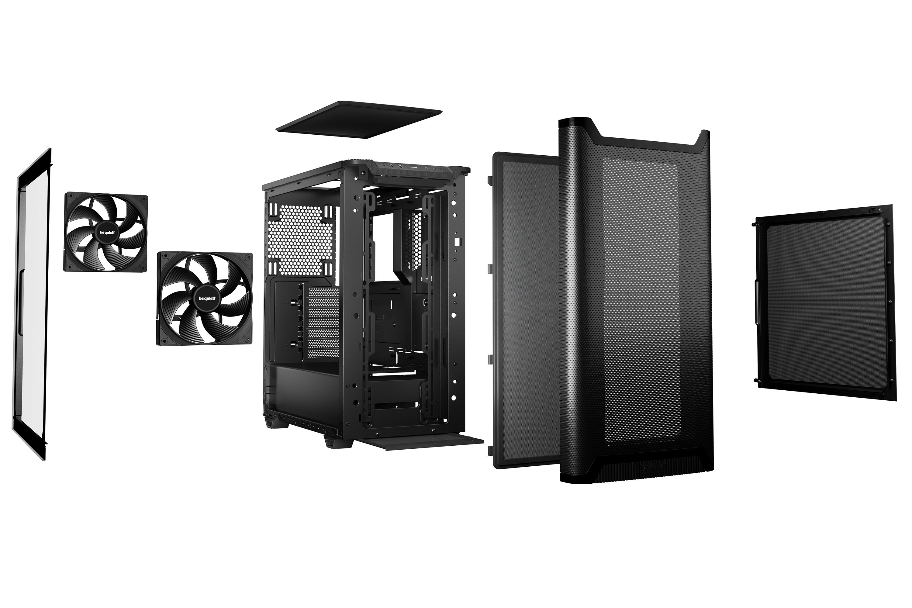 Caja Pc Be Quiet! Pure Base 501 Ventana Airflow Negro, Vidrio Templado Bgw74