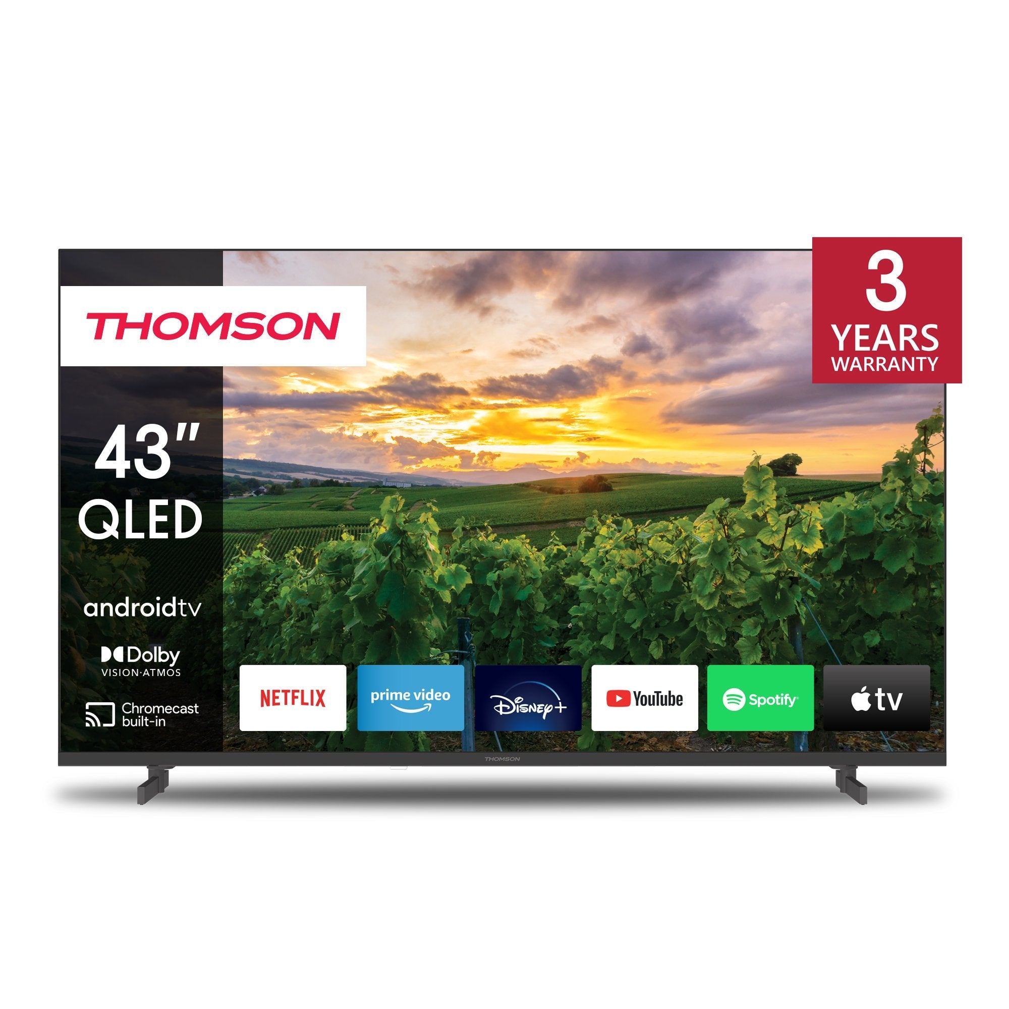 Televisor 43 Thomson 43qa2s13 Qled 4k 3840x2160 Smart Tv 4xhdmi Audio 16w Vesa 200x200