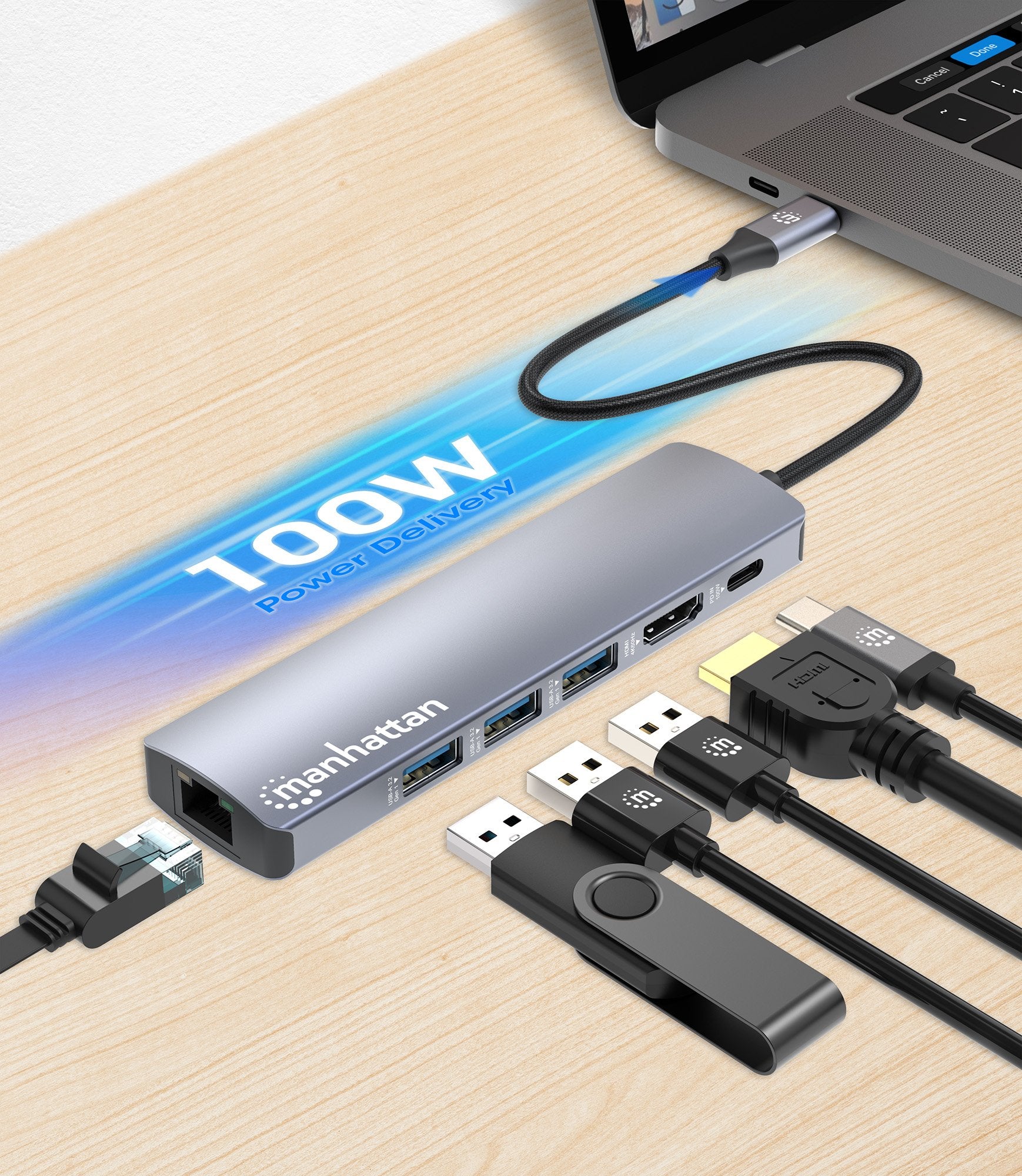 EAN 0766623153959 - Manhattan 153959 base para portátil y replicador de puertos Alámbrico USB 3.2 Gen 1 (3.1 Gen 1) Type-C Pl imagen 7