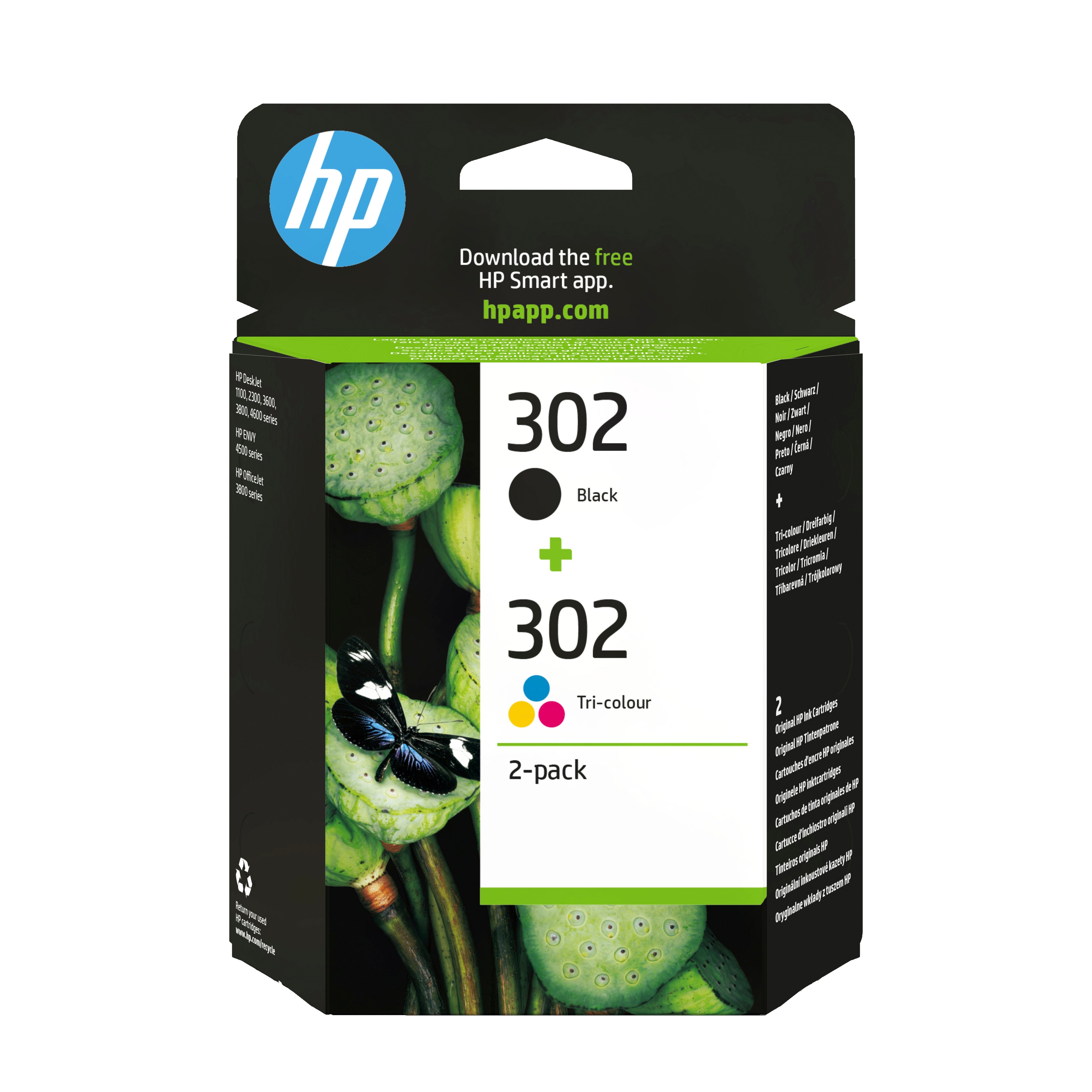 EAN 0190780475898 - HP 302 2-pack Black/Tri-colour Original Ink Cartridges cartucho de tinta 2 pieza(s) Rendimiento estándar imagen 1