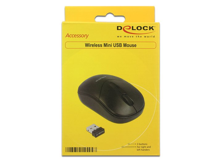 EAN 4043619124947 - DeLOCK 12494 ratón Viajes Ambidextro RF inalámbrico Óptico 1000 DPI imagen 3