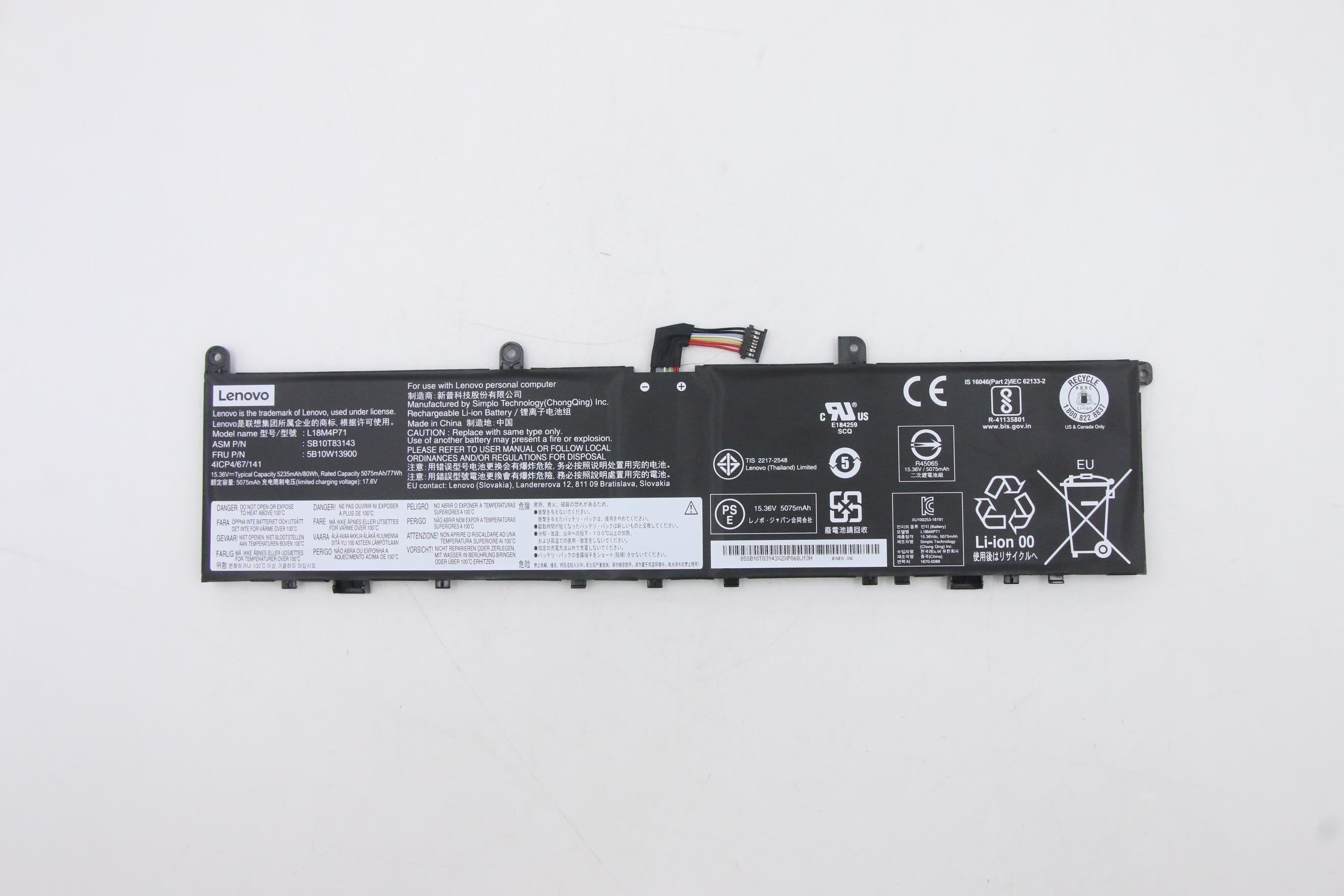 EAN 5704174403012 - Lenovo 5B10W13900 refacción para laptop Batería imagen 1