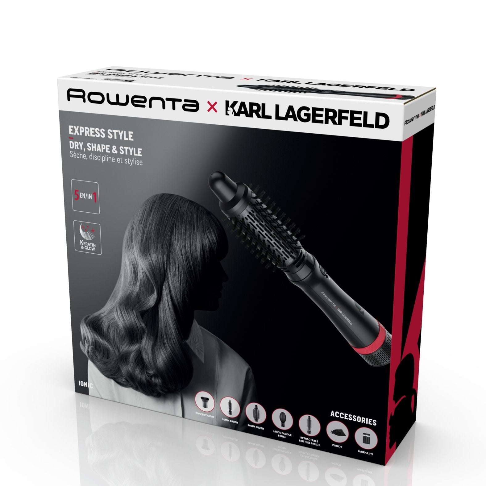EAN 3121040087657 - Rowenta Express Style CF634L Cepillo de aire caliente Caliente Negro, Rojo 800 W 1,8 m imagen 11