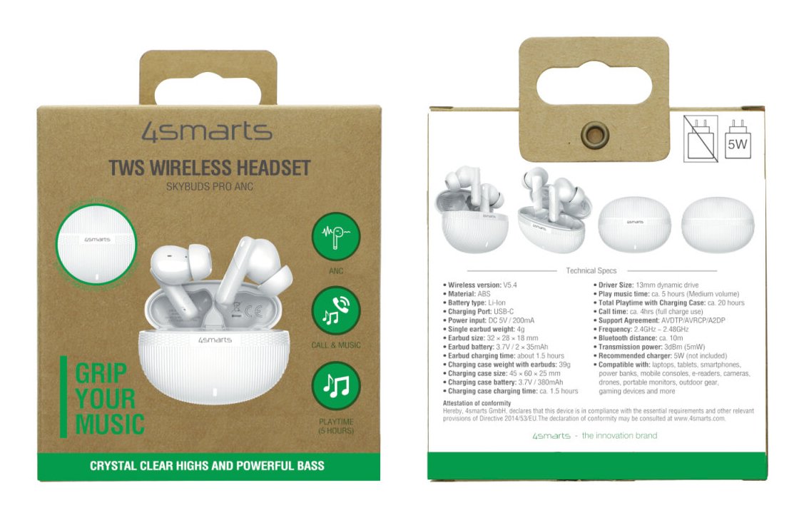 EAN 4252011912889 - 4smarts SkyBuds Pro ANC Auriculares True Wireless Stereo (TWS) Dentro de oído Llamadas/Música/Deporte/Uso imagen 10