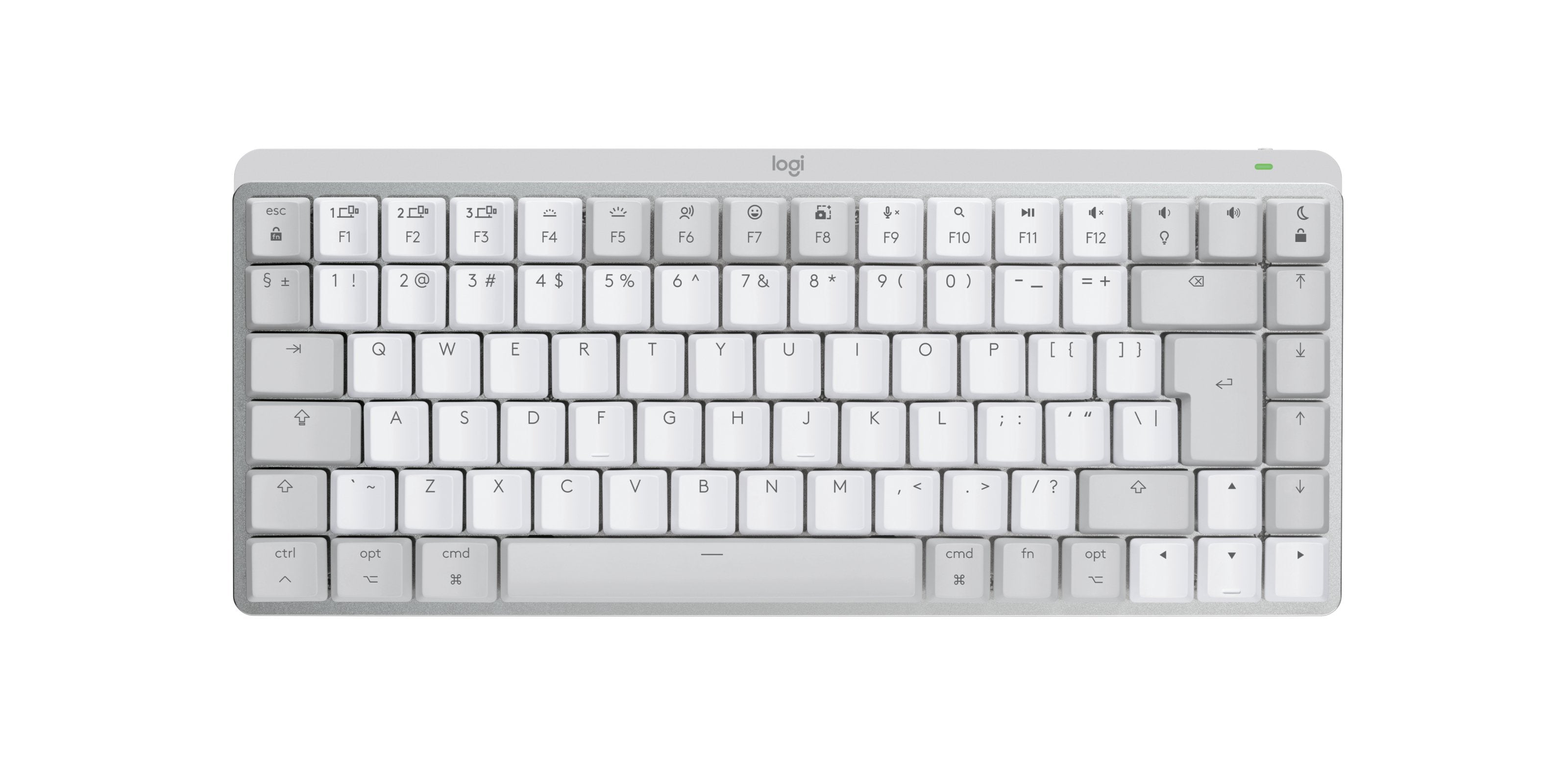 Teclado Ingles Logitech Mx Mini Mechanical For Mac Bluetooth Qwerty Internacional De Ee.Uu. Gris, Blanco