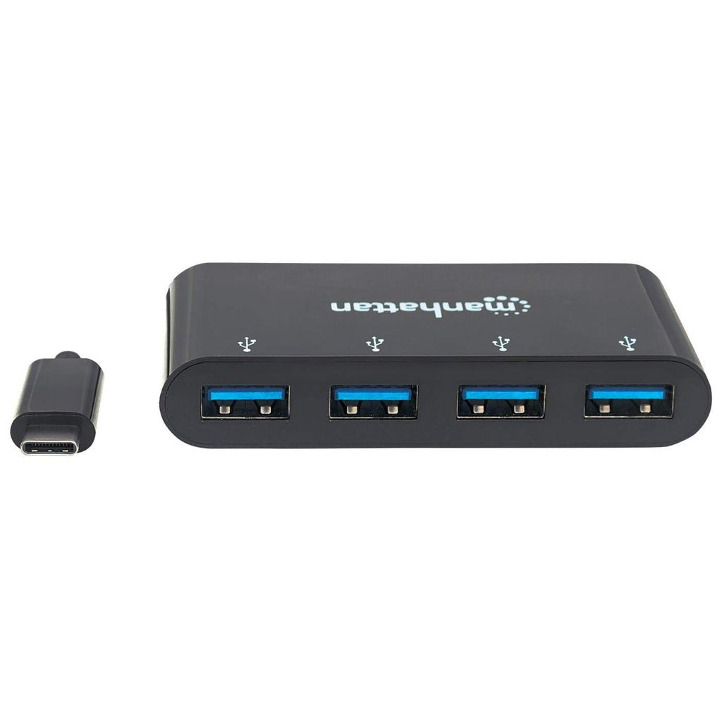 Manhattan Hub Usb-C 3.2 Gen 1 Con 4 Puertos Usb-A 4 Puertos Tipo A, Alimentado Por Bus