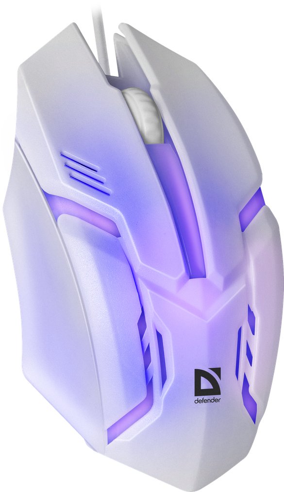 Raton Gaming Defender Cyber Mb-560l Blanco 7-Colores Luz De Fondo