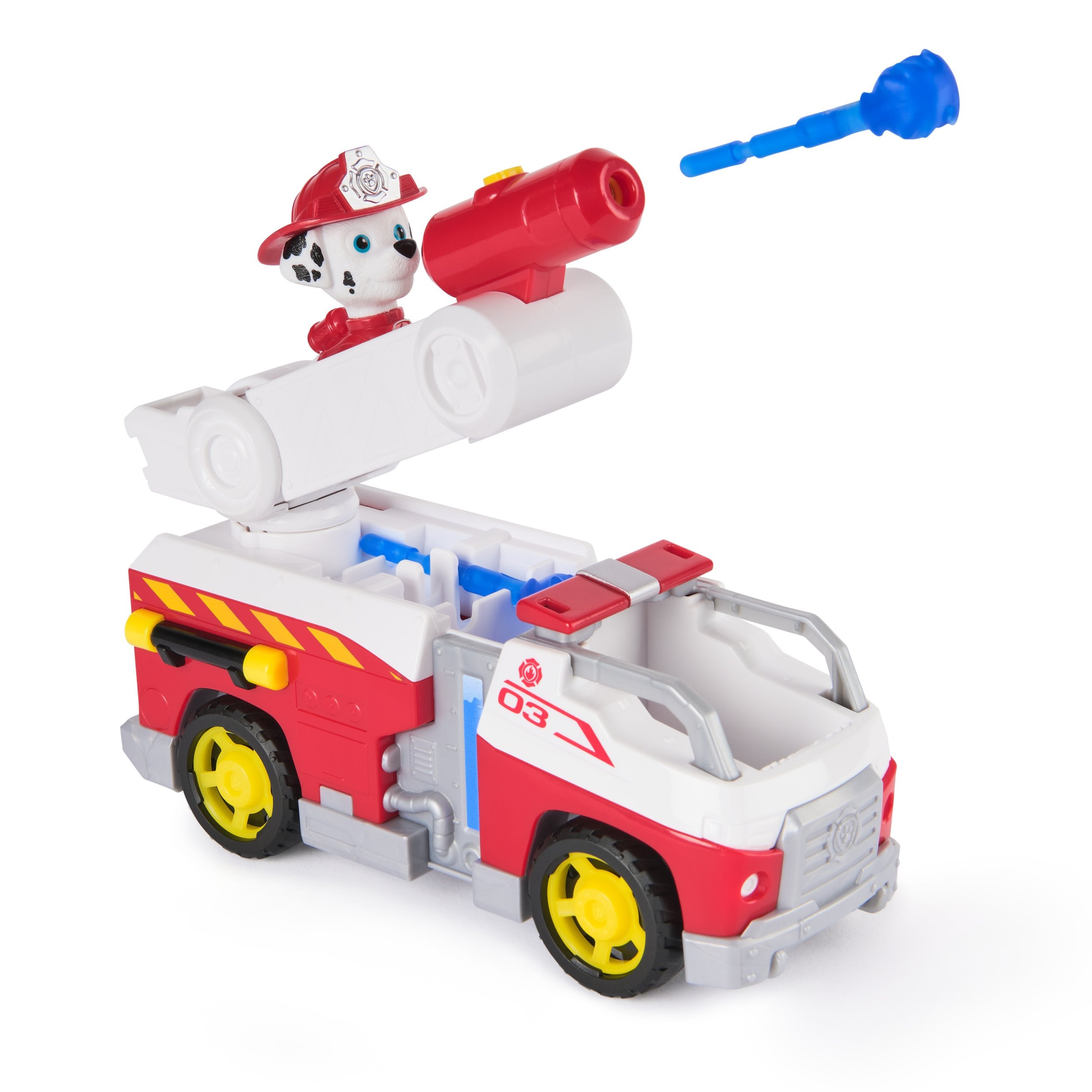 Spinmaster Paw Patrol Fire Rescue - Marshalls Feuerwehr-Fahrzeug (Mit Kippbarer Leiter, Geschoss-Abwurf Und Marshall Hundefigur) 6072660
