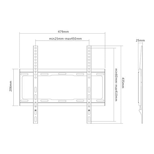 Sunne 32-55-Ef Soporte De Pared Para Pantalla Plana 139,7 Cm (55") Negro