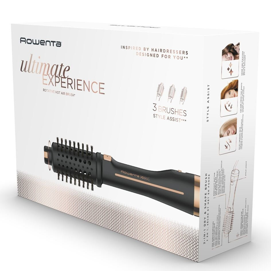 Rowenta Ultimate Experience Cf9620 Cepillo De Aire Caliente Caliente Negro, Cobre 750 W