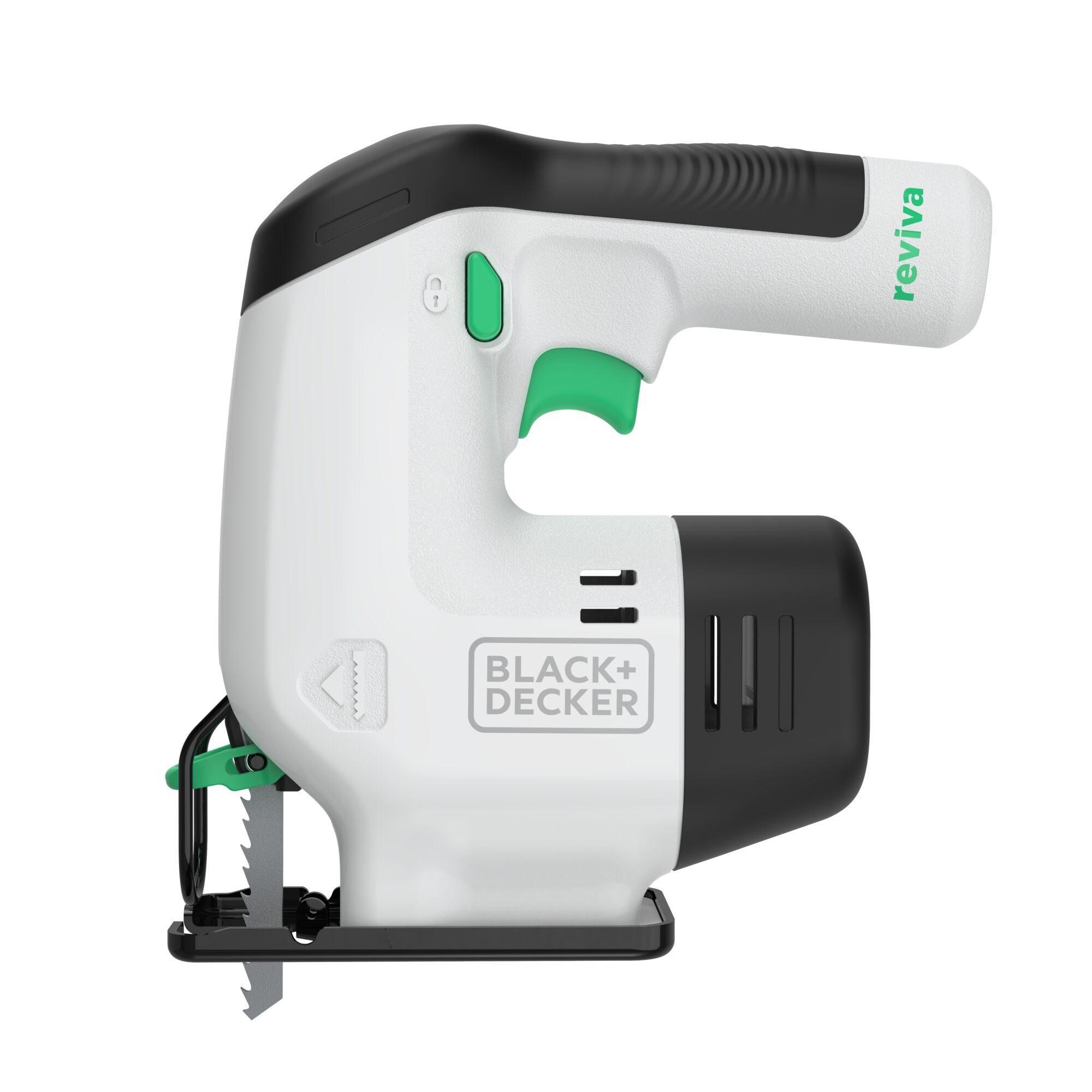 Sierra De Calar Inalámbrica Black+Decker Reviva, 12 Voltios Blanco/Negro, Batería Integrada 1,5 Ah Revj12c-Qw