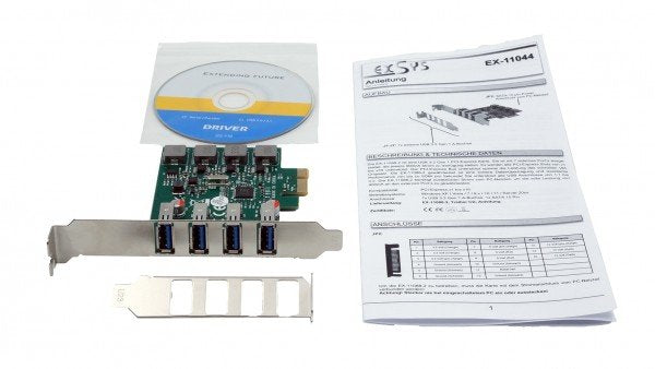 Usb 3.2 Gen 1 Pci-E Karte + 4 Ports Inkl.Lowprofilebügel,4xexterne Ports