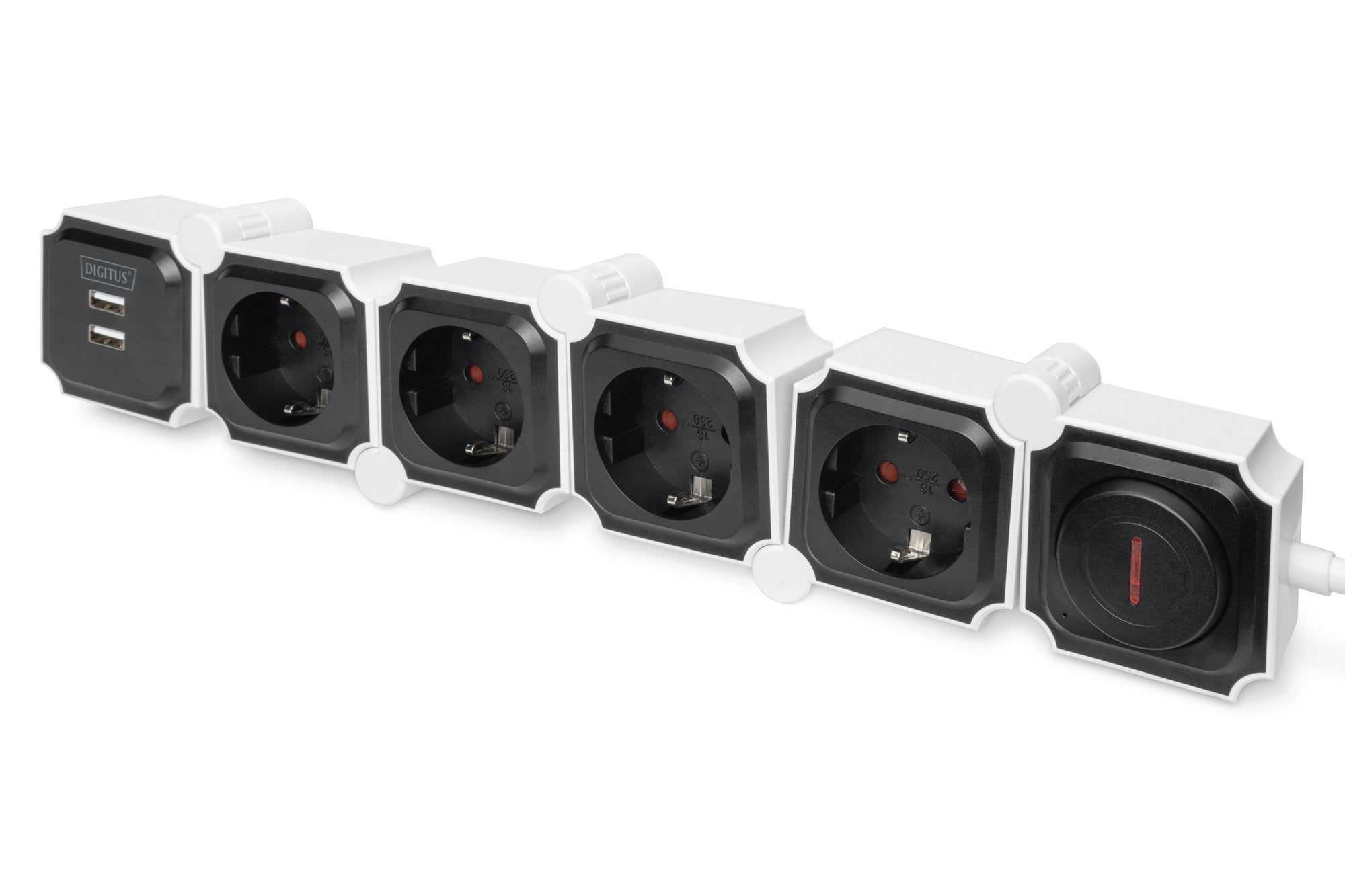 EAN 4016032463917 - Digitus DA-70620 base múltiple 1,6 m 4 salidas AC Interior Negro, Blanco imagen 4